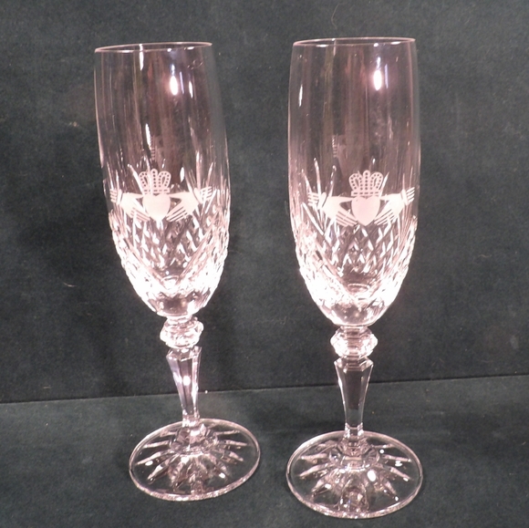 Galway Dining Galway Irish Crystal Clear Fluted Champagne Glasses